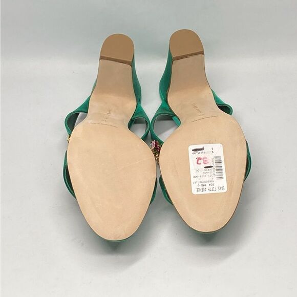 Manolo Blahnik 90MM Embellished Satin Mules size 40 - Picture 13 of 14